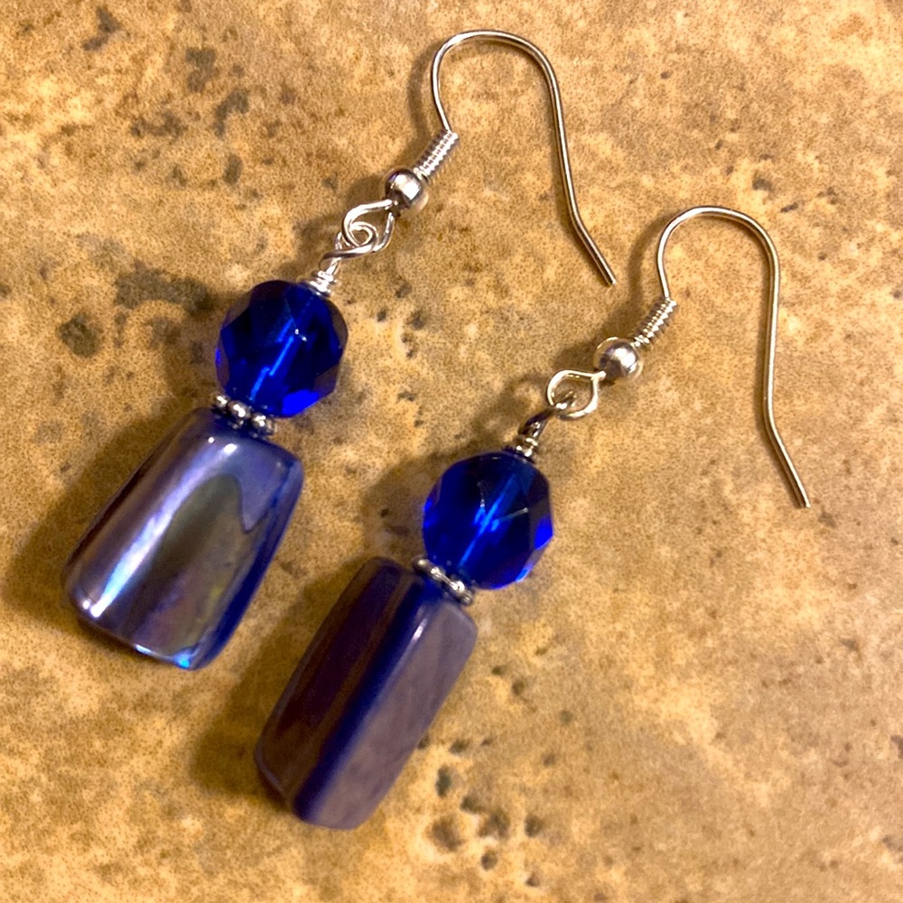 4/$20 Blue Mother-of-Pearl Earrings